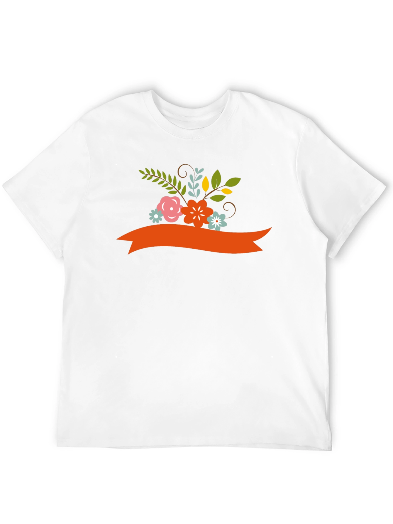 Floral Ribbon Graphic Tee - Black Cotton Blend