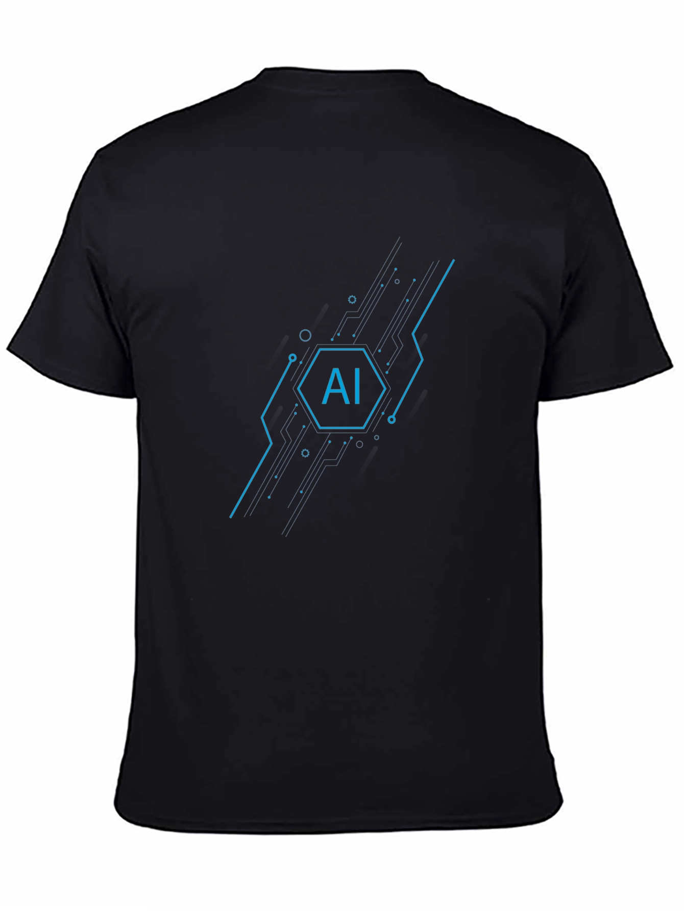 AI Tech Circuit Graphic Tee - Black