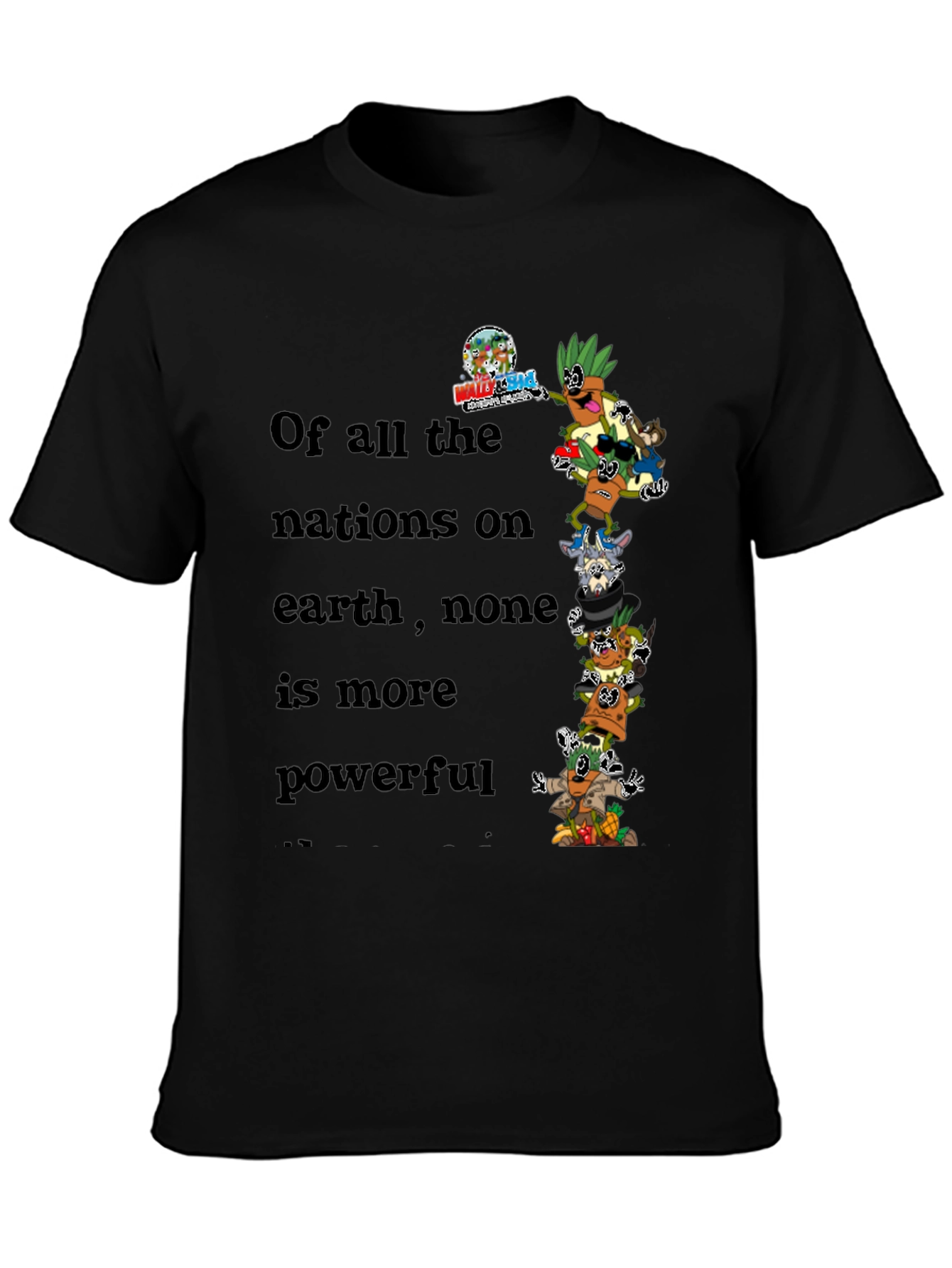 Humorous Cartoon Stacked Character Graphic Tee