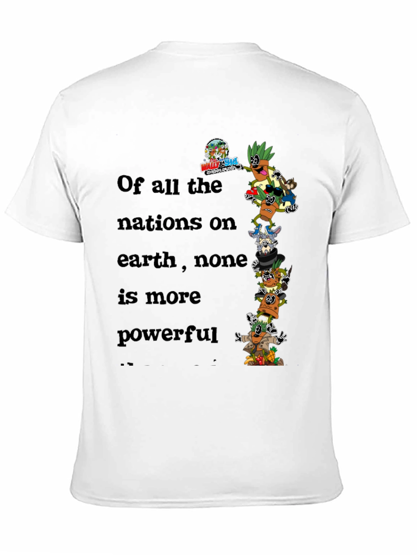 Humorous Cartoon Stacked Character Graphic Tee