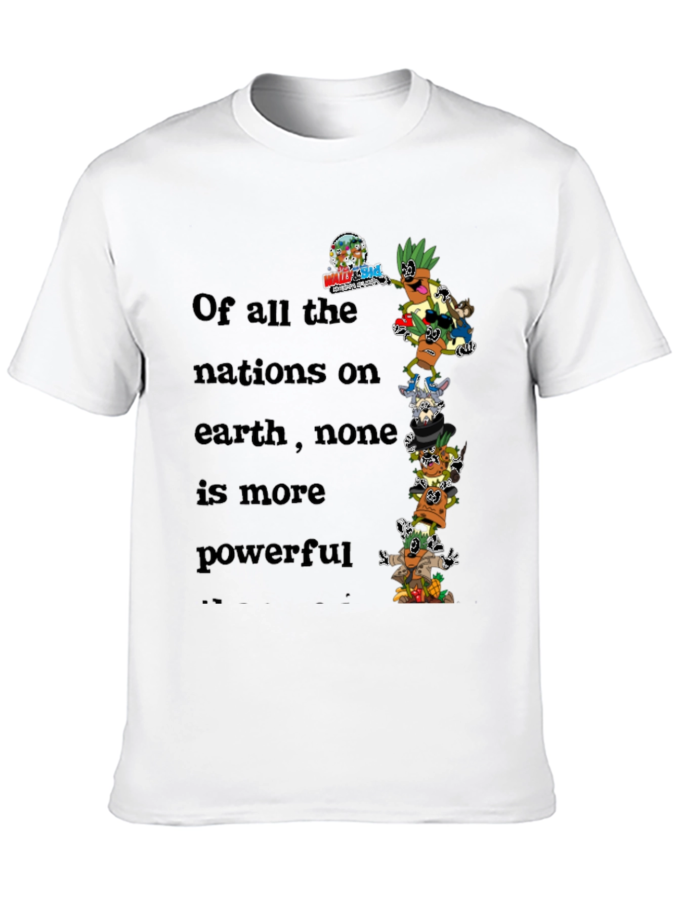 Humorous Cartoon Stacked Character Graphic Tee