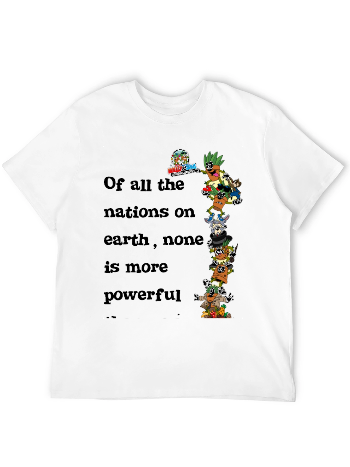 Humorous Cartoon Stacked Character Graphic Tee