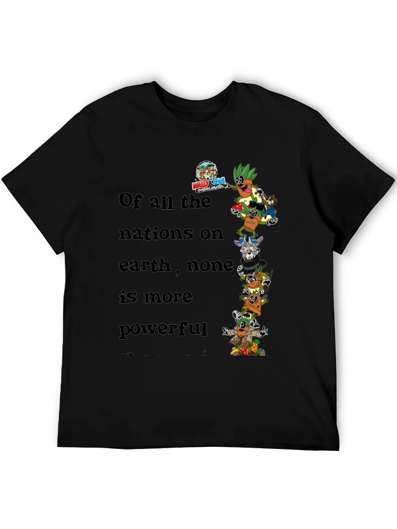 Humorous Cartoon Stacked Character Graphic Tee