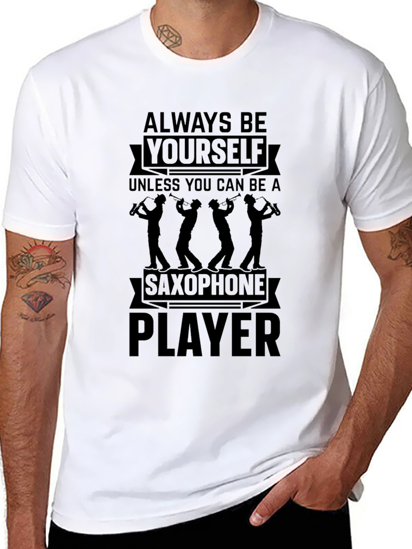 Saxophone Player Graphic Tee - Music Lover T-Shirt