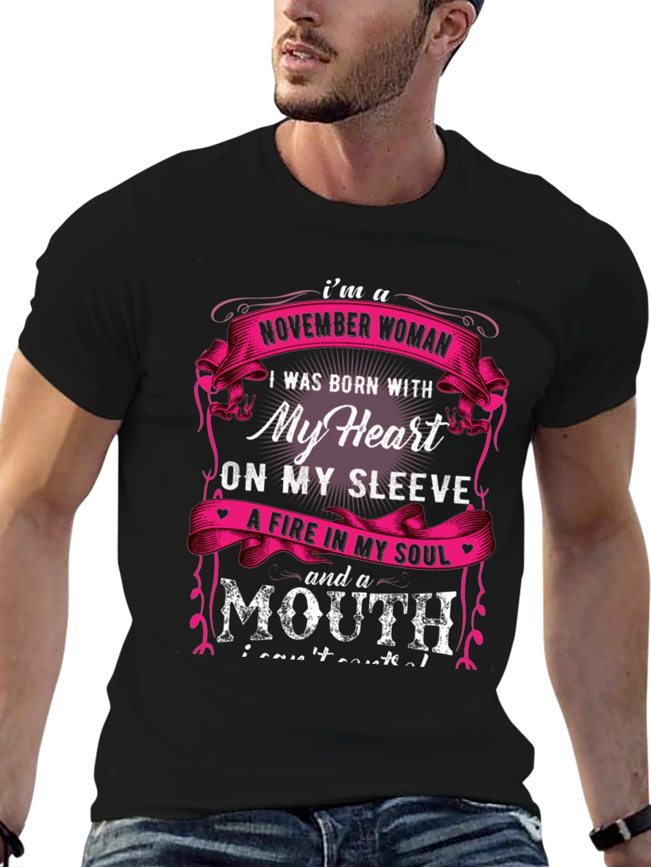 November Woman T-Shirt - Heart on Sleeve