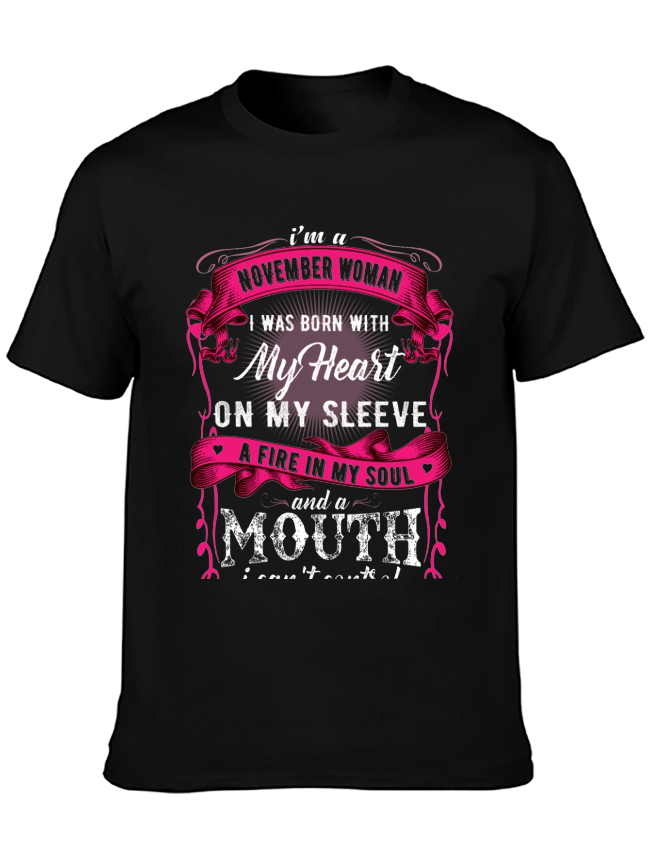 November Woman T-Shirt - Heart on Sleeve