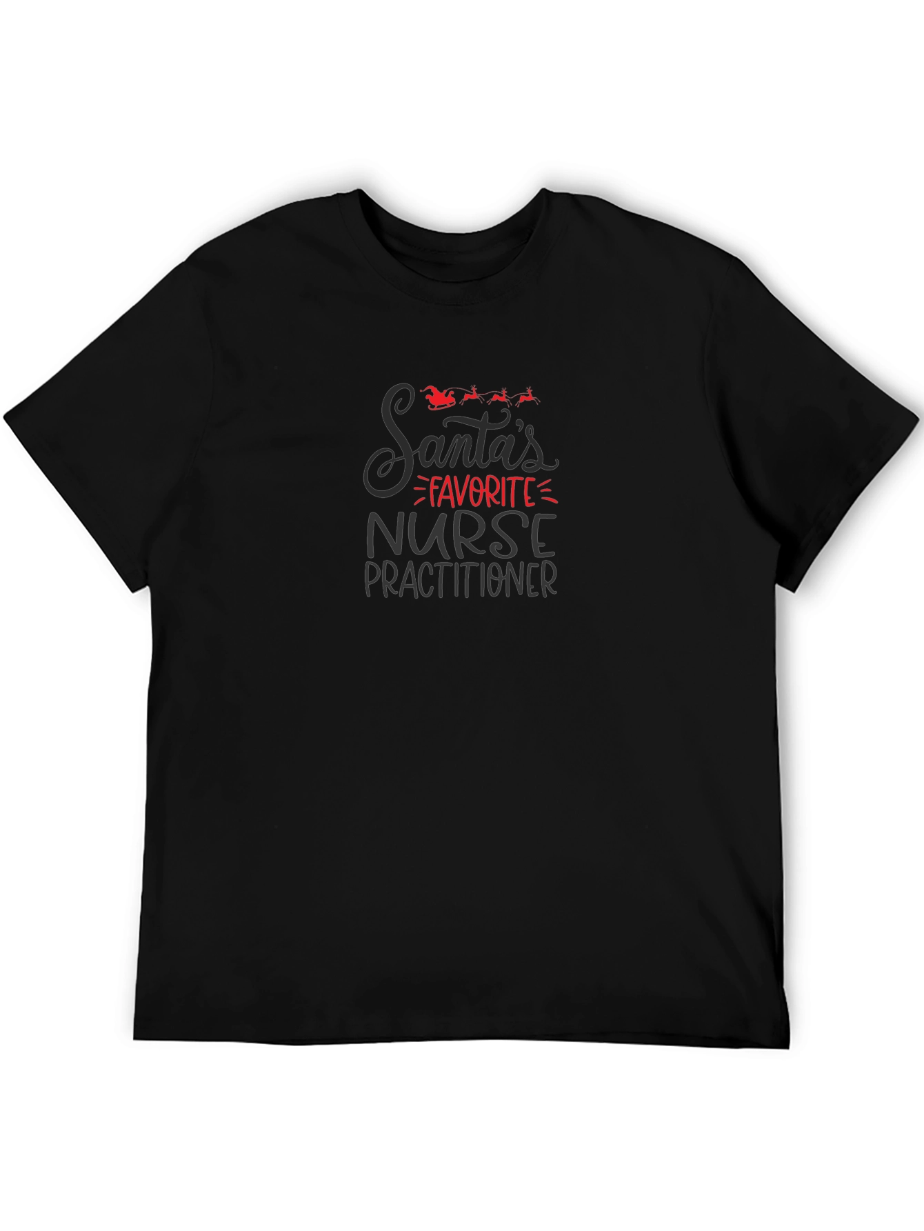 Santas Favorite Nurse Practitioner Black T-Shirt