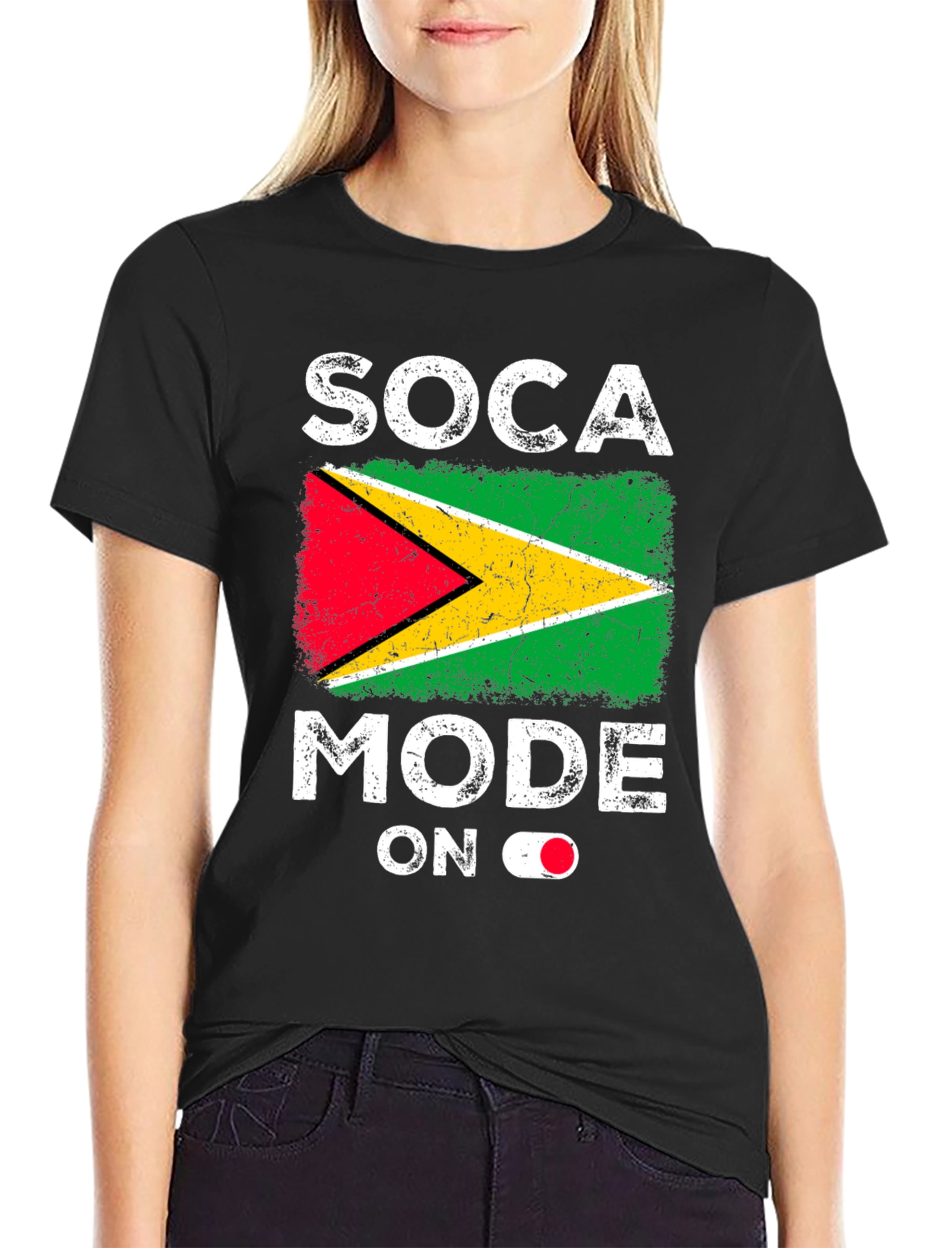 Soca Mode ON Guyana Flag T-Shirt