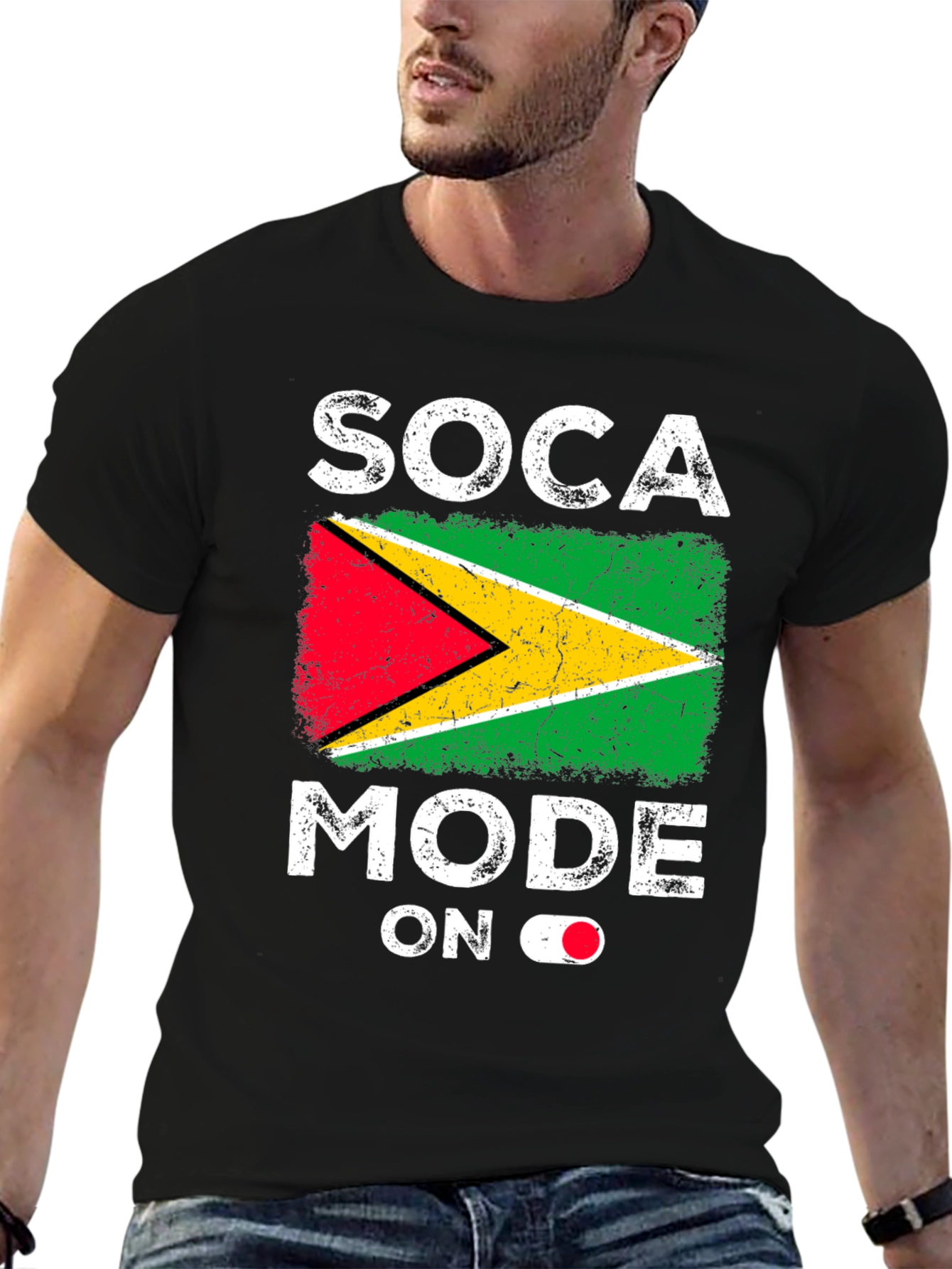 Soca Mode ON Guyana Flag T-Shirt