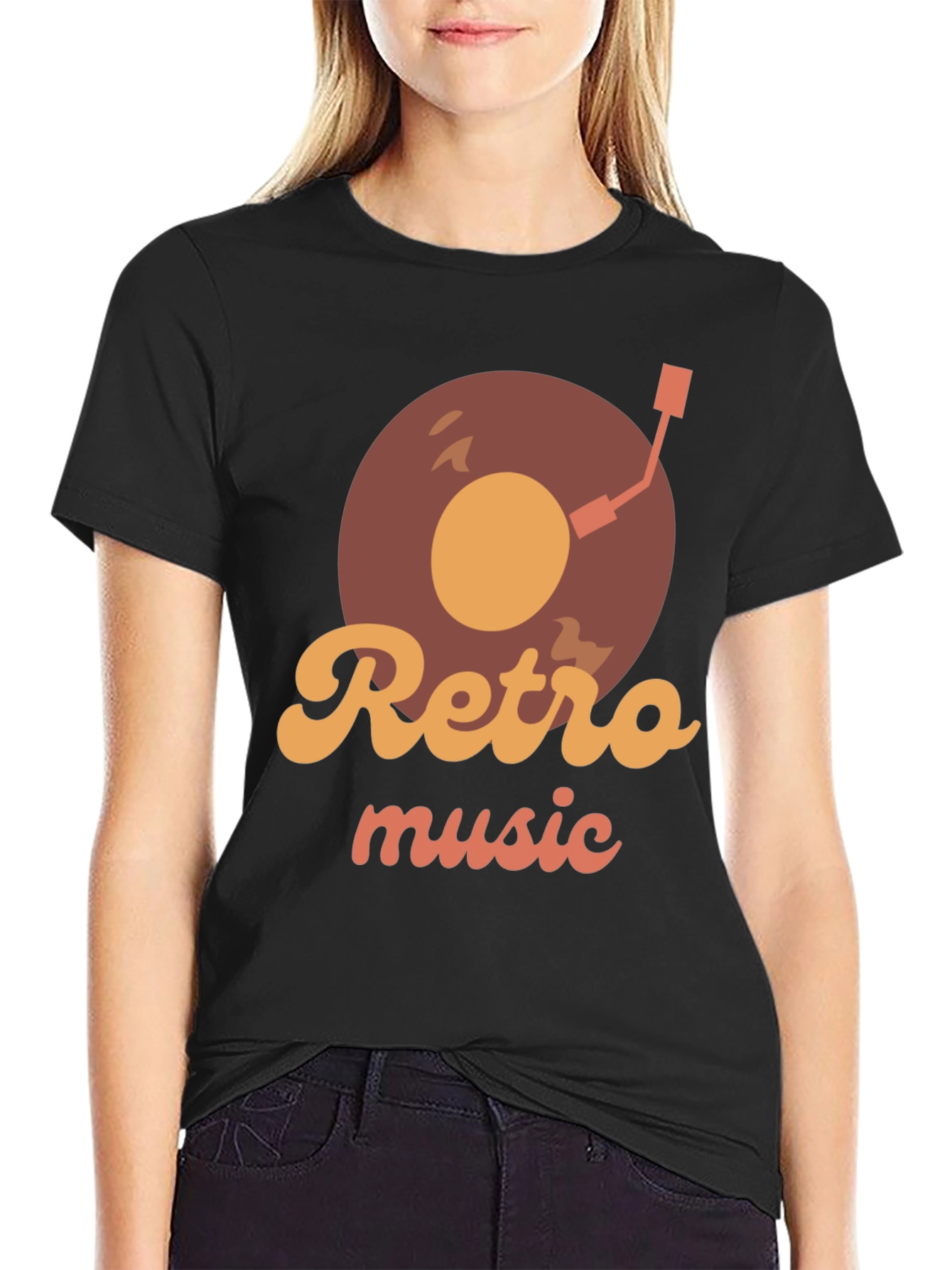 Retro Music Record Player Graphic T-Shirt