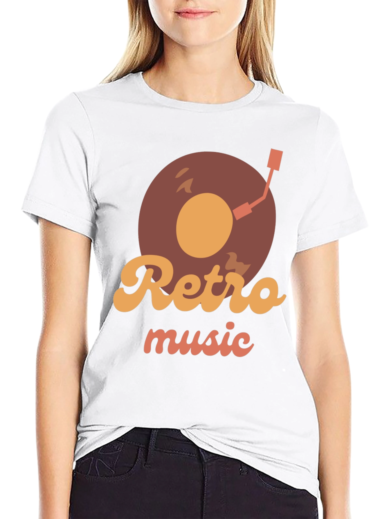 Retro Music Record Player Graphic T-Shirt
