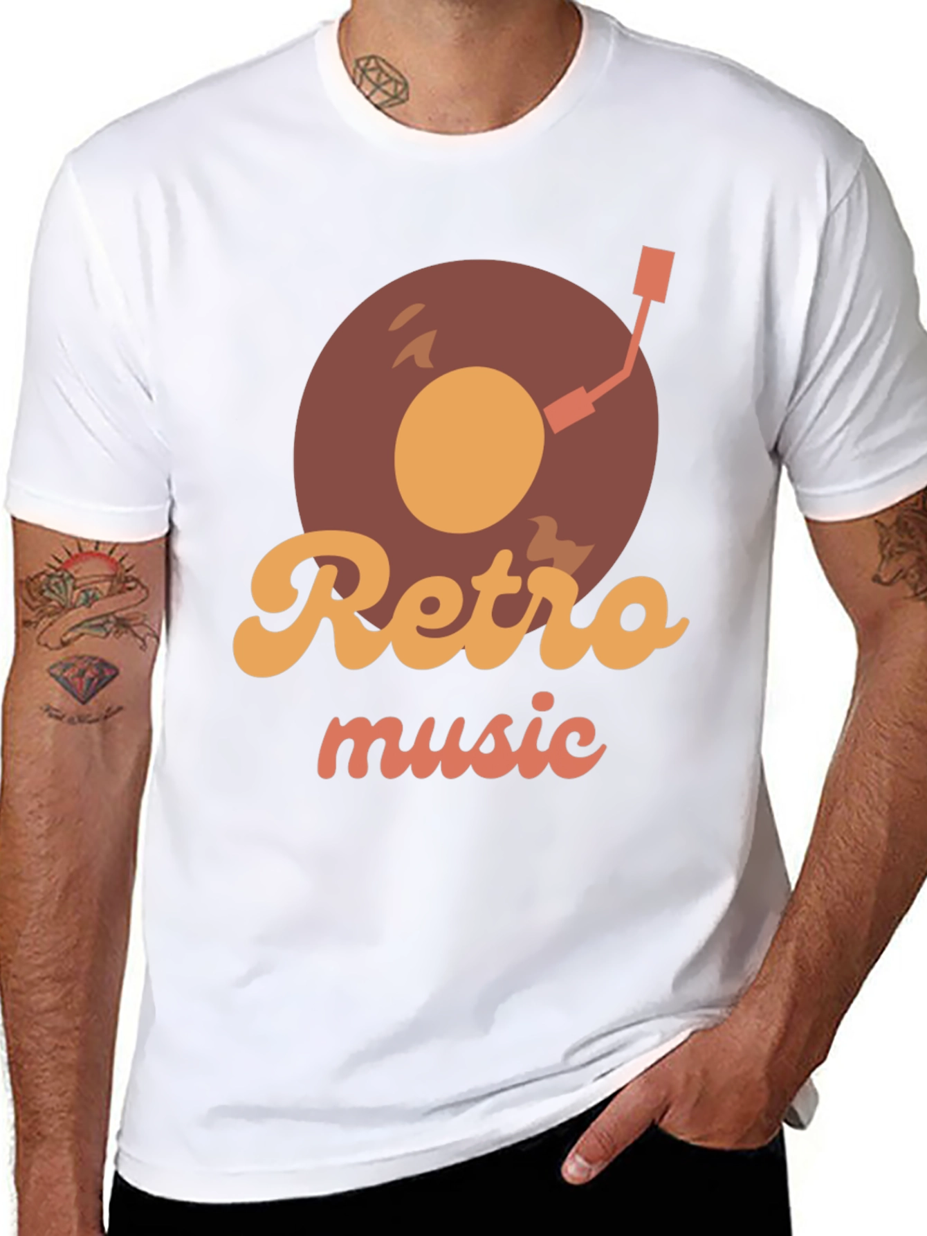 Retro Music Record Player Graphic T-Shirt