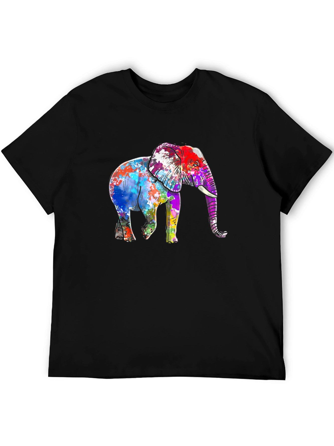 Colorful Elephant Graphic T-Shirt