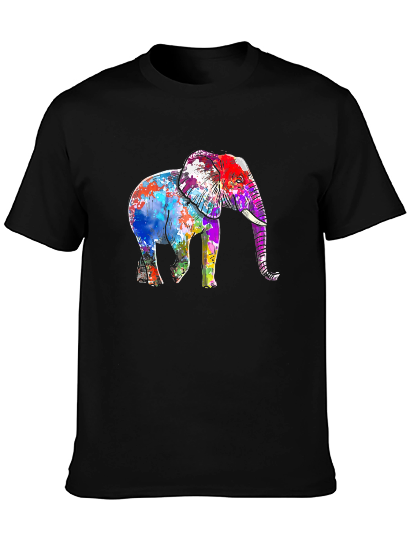 Colorful Elephant Graphic T-Shirt