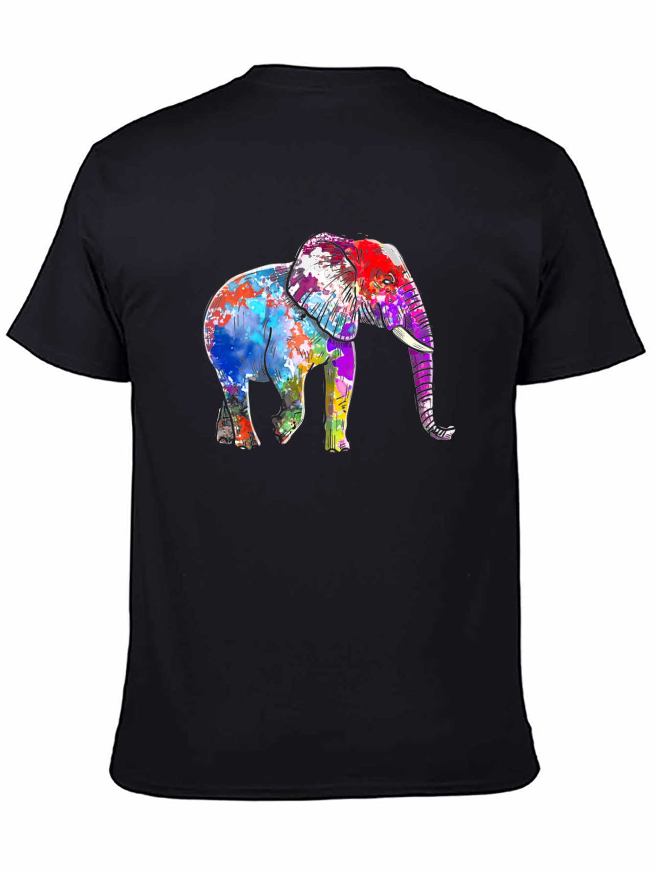 Colorful Elephant Graphic T-Shirt