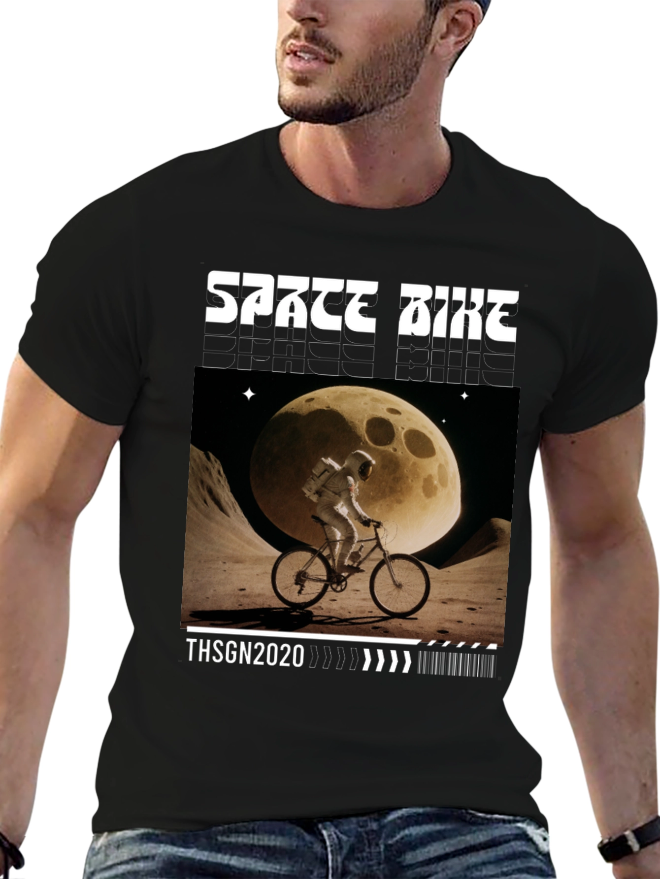 Space Bike T-Shirt - Lunar Adventure Graphic Tee