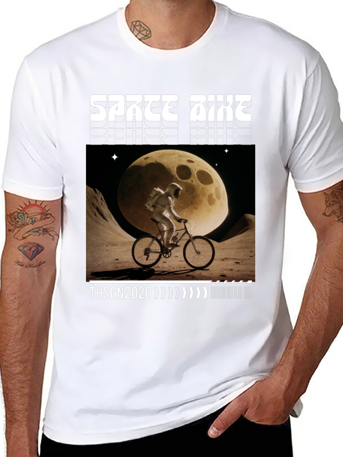 Space Bike T-Shirt - Lunar Adventure Graphic Tee