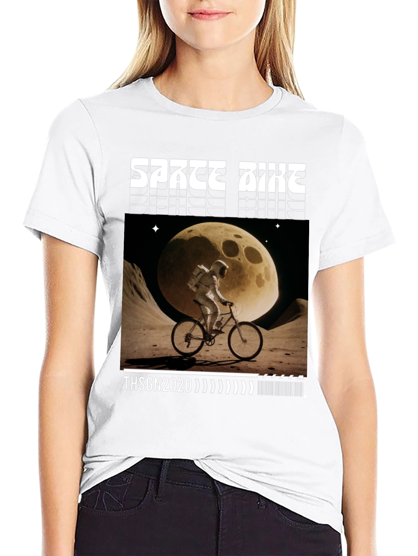 Space Bike T-Shirt - Lunar Adventure Graphic Tee