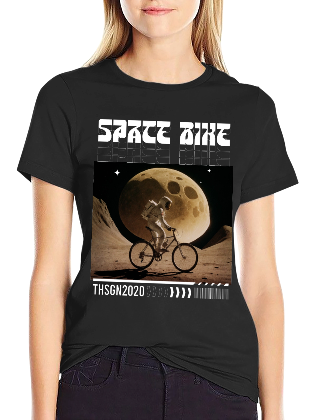 Space Bike T-Shirt - Lunar Adventure Graphic Tee
