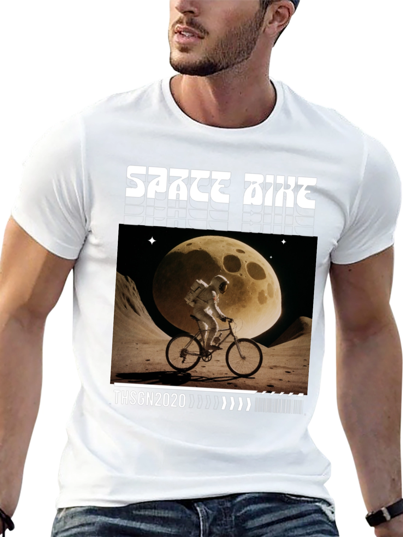 Space Bike T-Shirt - Lunar Adventure Graphic Tee