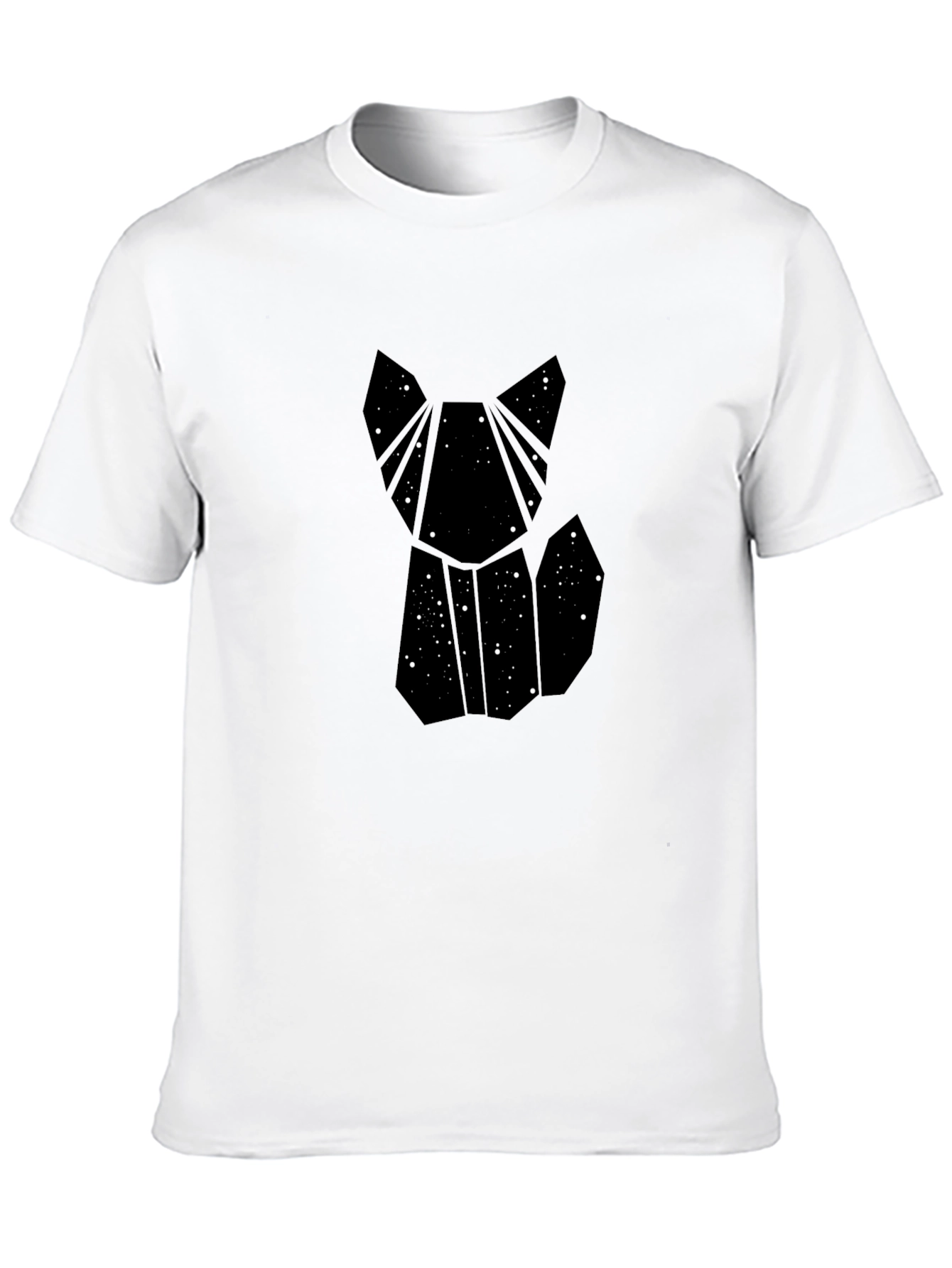 Geometric Galaxy Cat T-Shirt - Modern Style