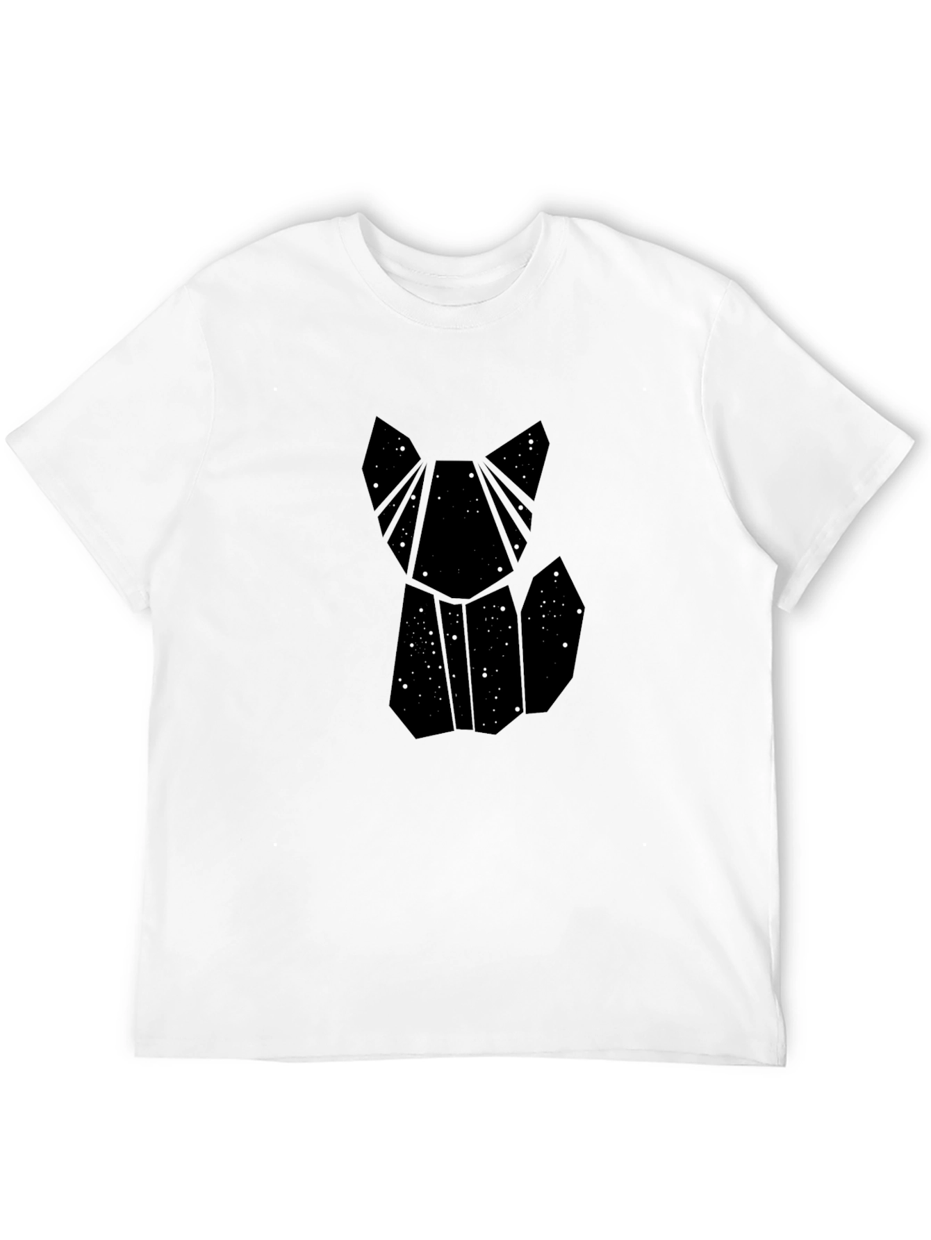 Geometric Galaxy Cat T-Shirt - Modern Style