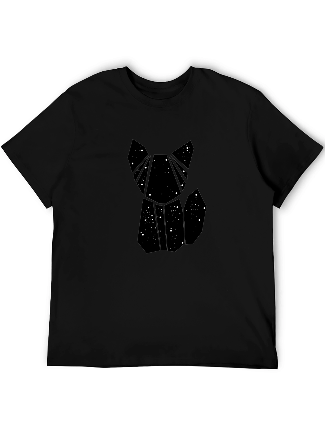 Geometric Galaxy Cat T-Shirt - Modern Style
