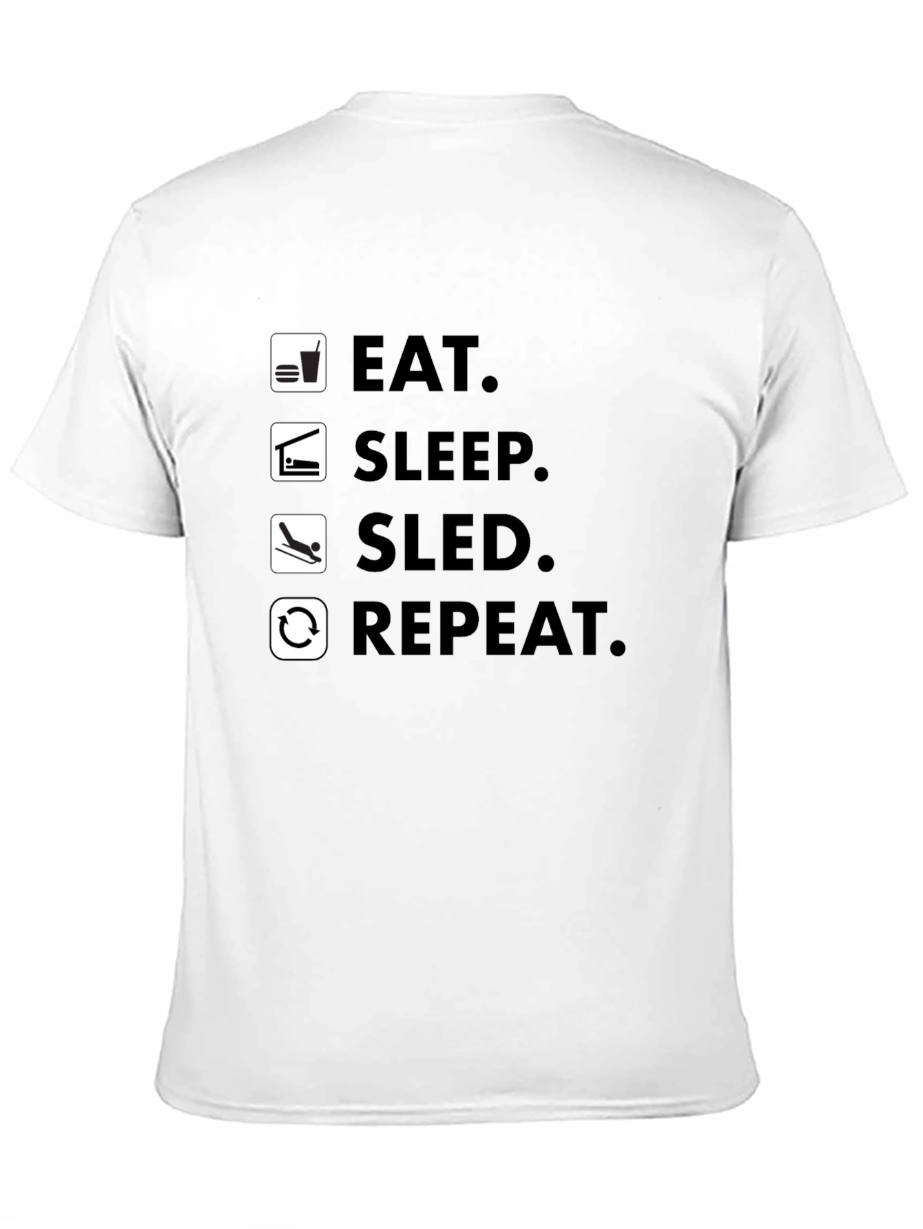 Eat Sleep Sled Repeat Black T-Shirt