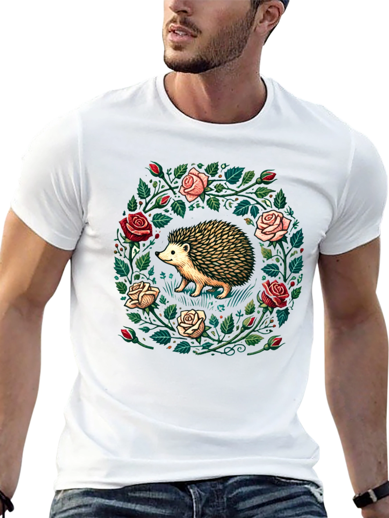 Hedgehog & Roses Graphic Tee