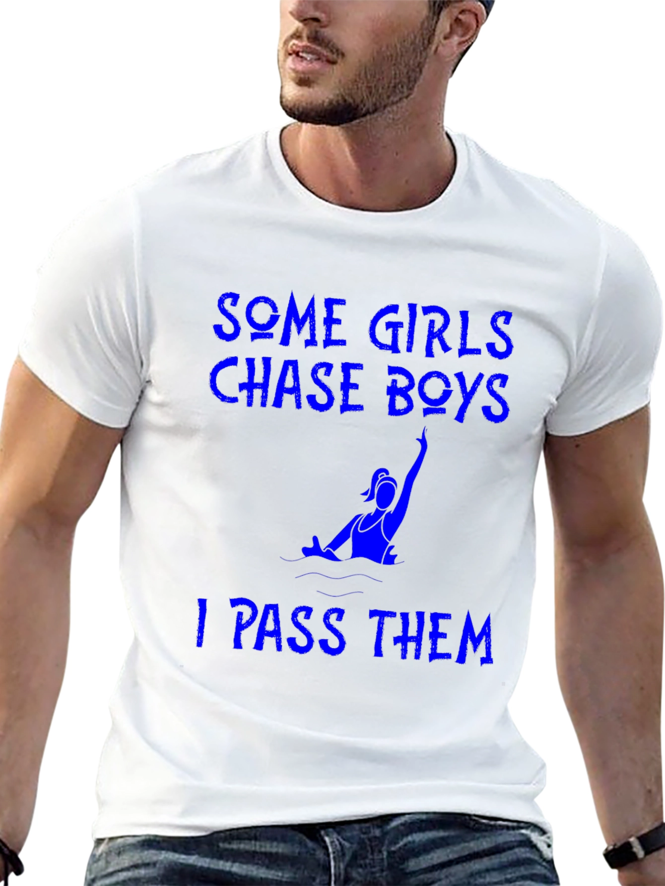 Funny Running T-Shirt: Some Girls Chase Boys