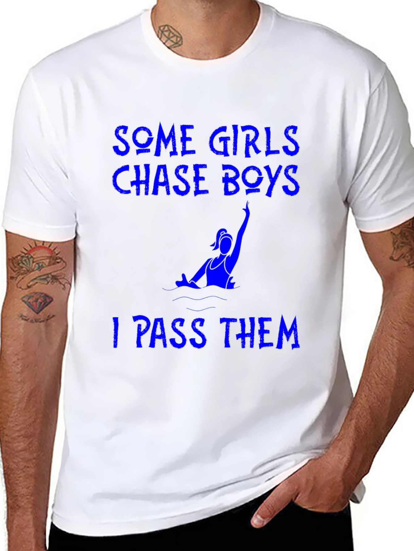 Funny Running T-Shirt: Some Girls Chase Boys