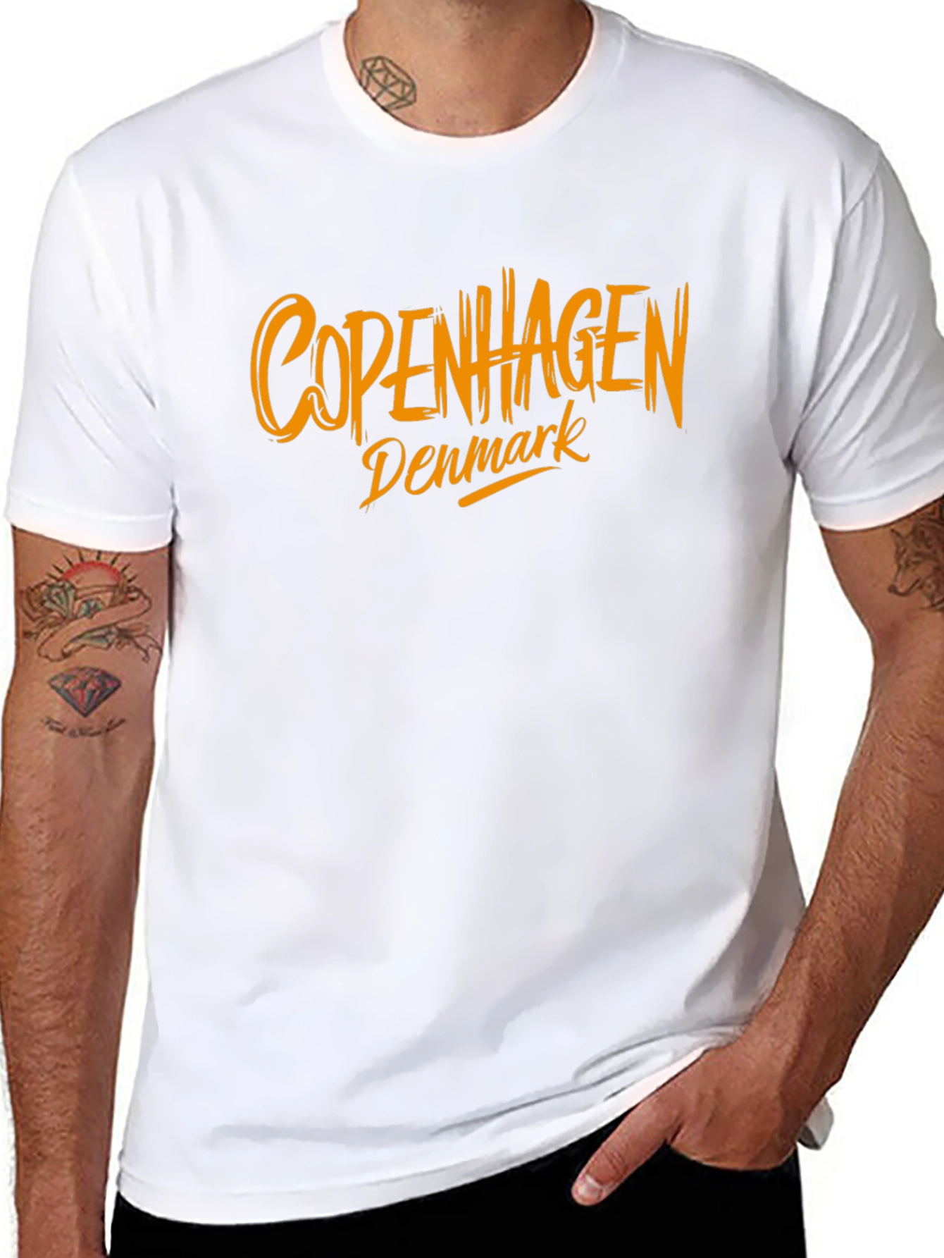 Copenhagen Denmark Graphic Tee - Black Cotton Casual Shirt