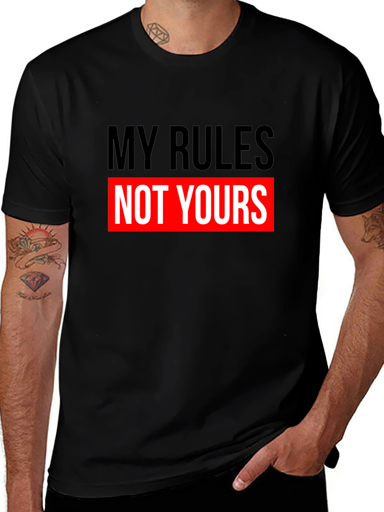 My Rules Not Yours Black Graphic Tee