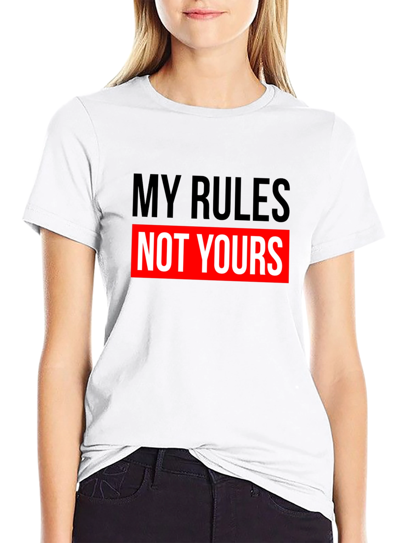 My Rules Not Yours Black Graphic Tee