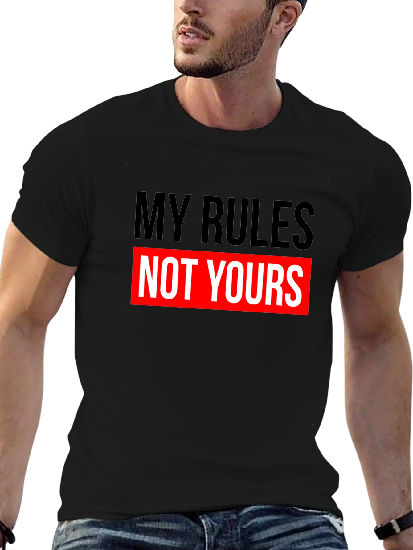 My Rules Not Yours Black Graphic Tee