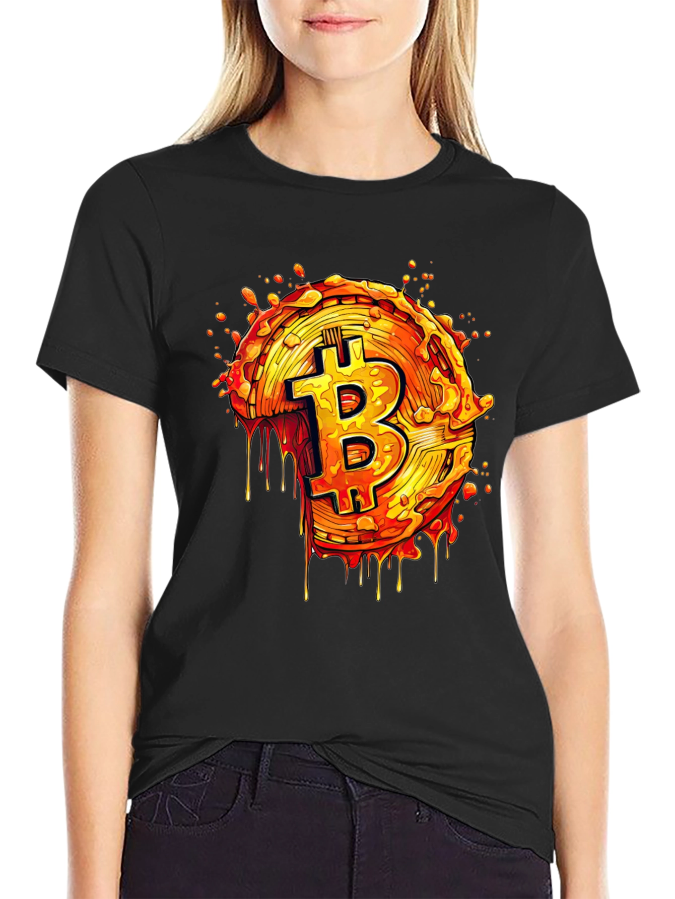 Bitcoin Lava Drip T-Shirt - Crypto Fashion