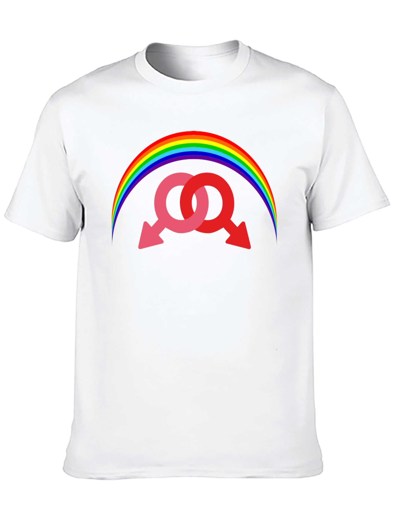 Rainbow Gay Pride Interlocked Mars Symbol T-Shirt