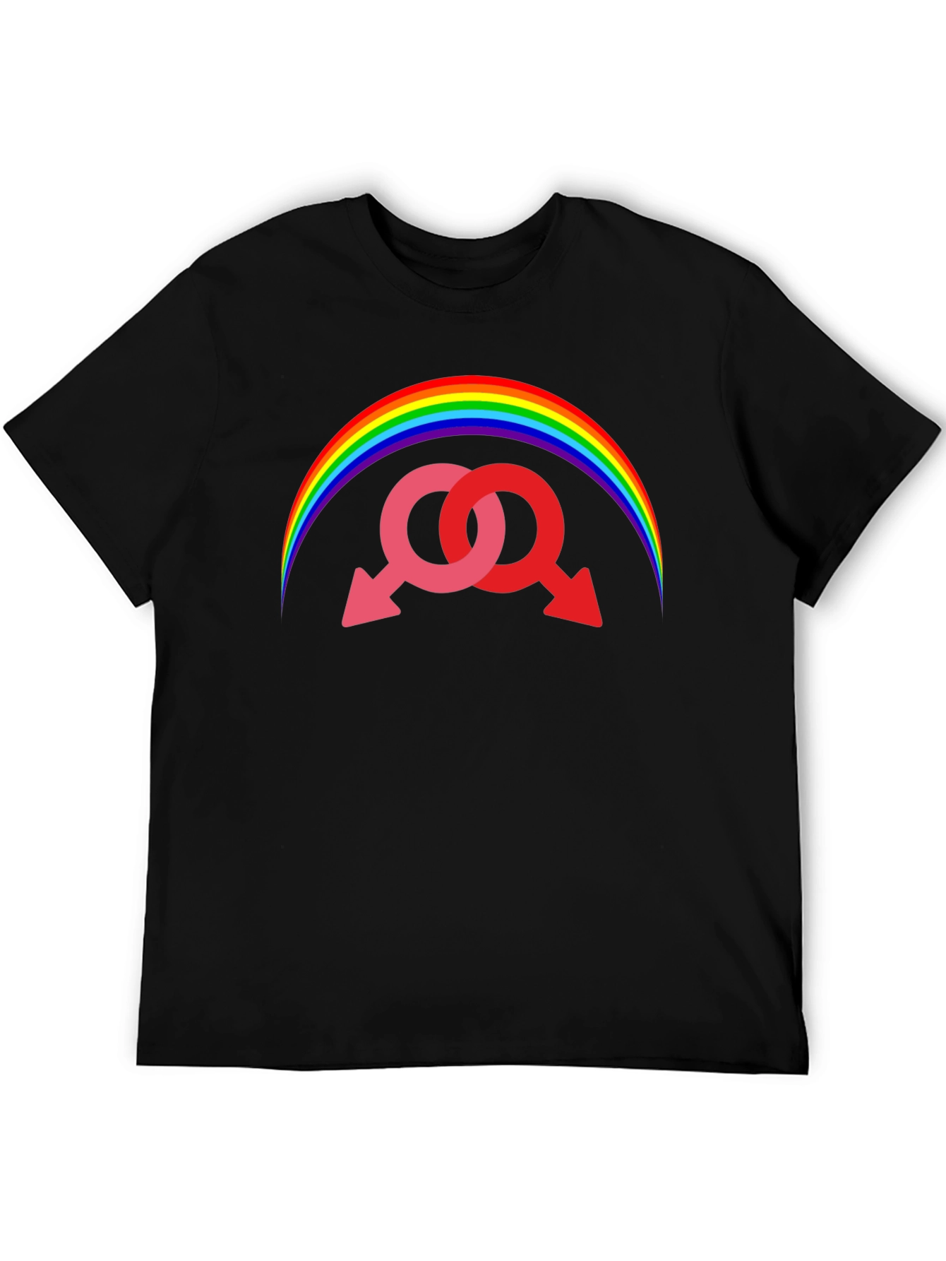 Rainbow Gay Pride Interlocked Mars Symbol T-Shirt