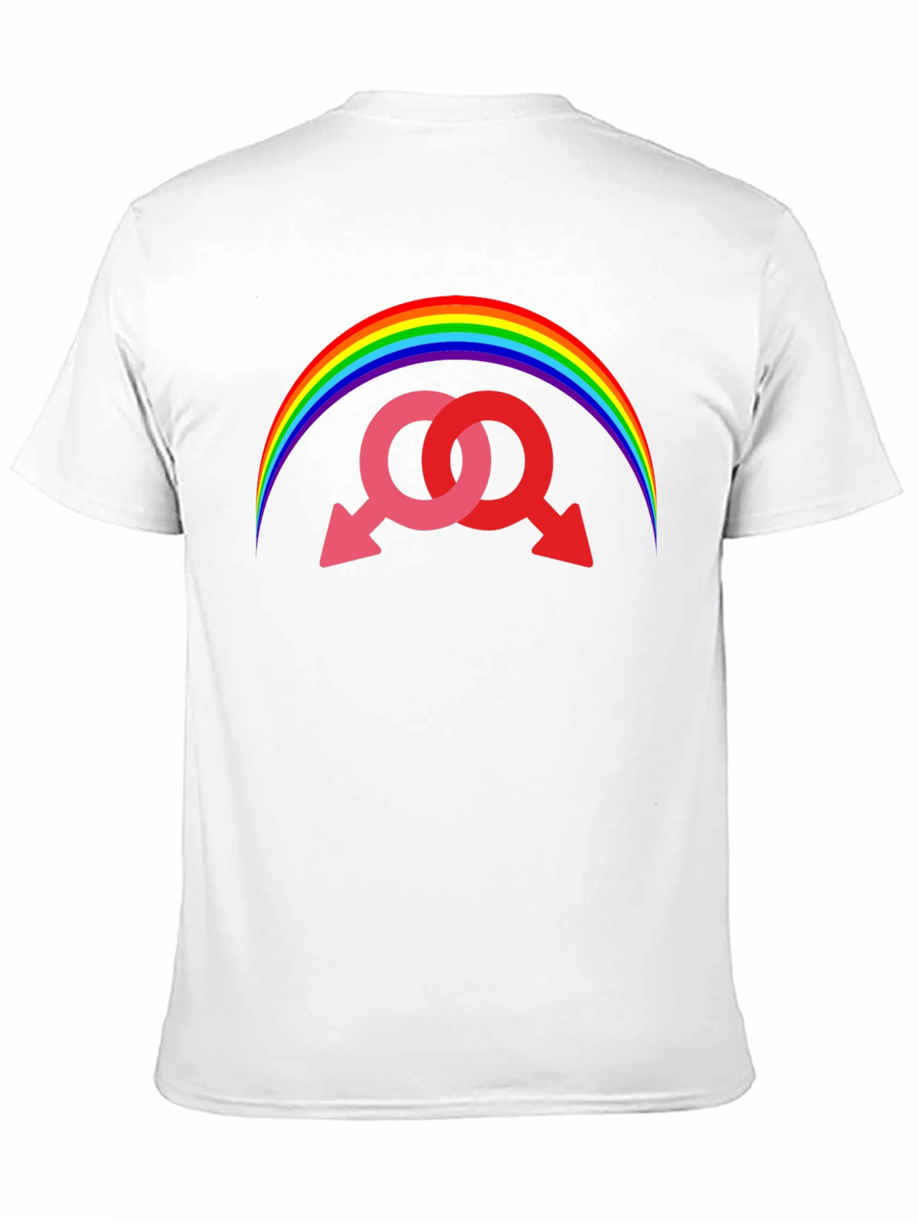 Rainbow Gay Pride Interlocked Mars Symbol T-Shirt