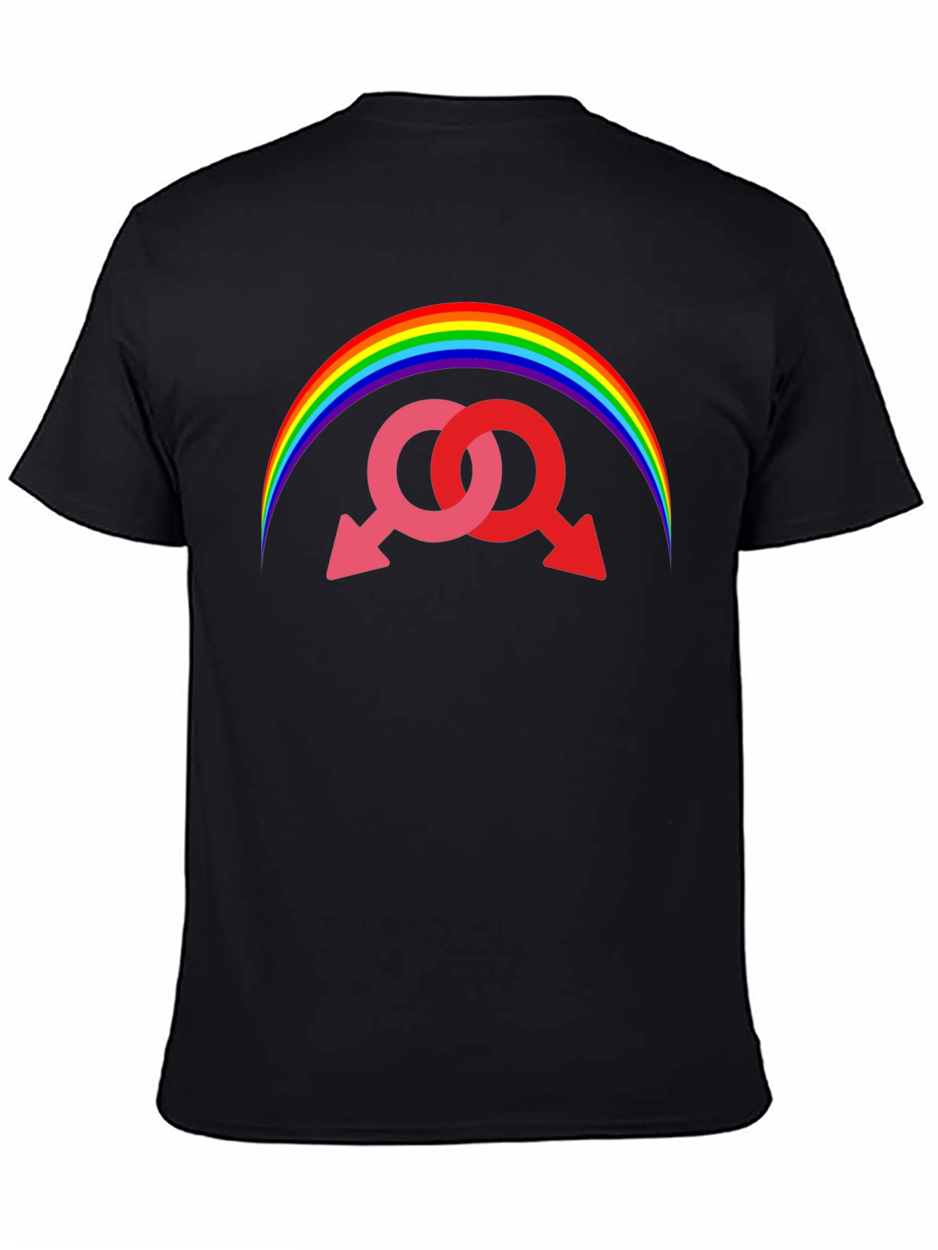Rainbow Gay Pride Interlocked Mars Symbol T-Shirt