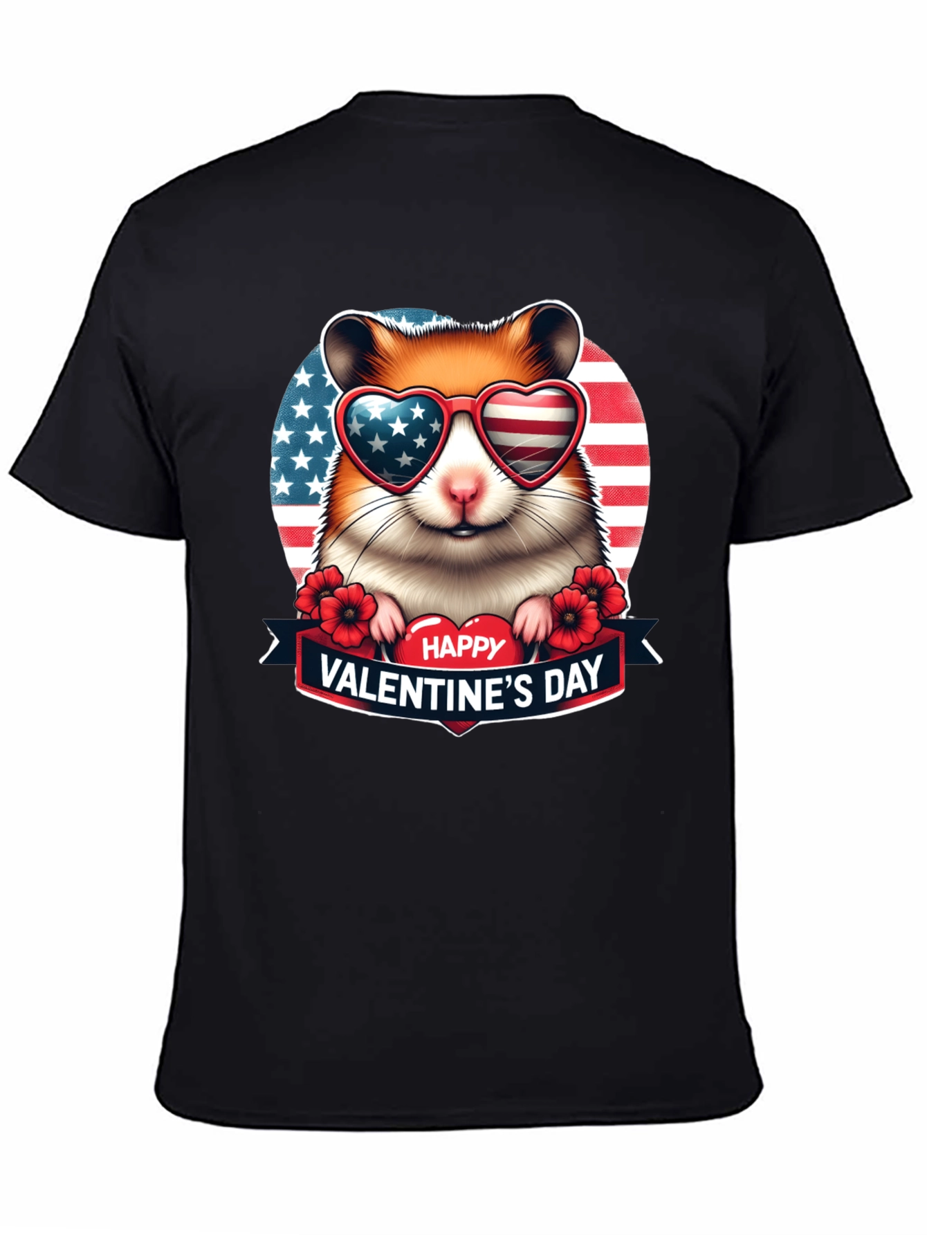 Patriotic Hamster Valentines Day T-Shirt