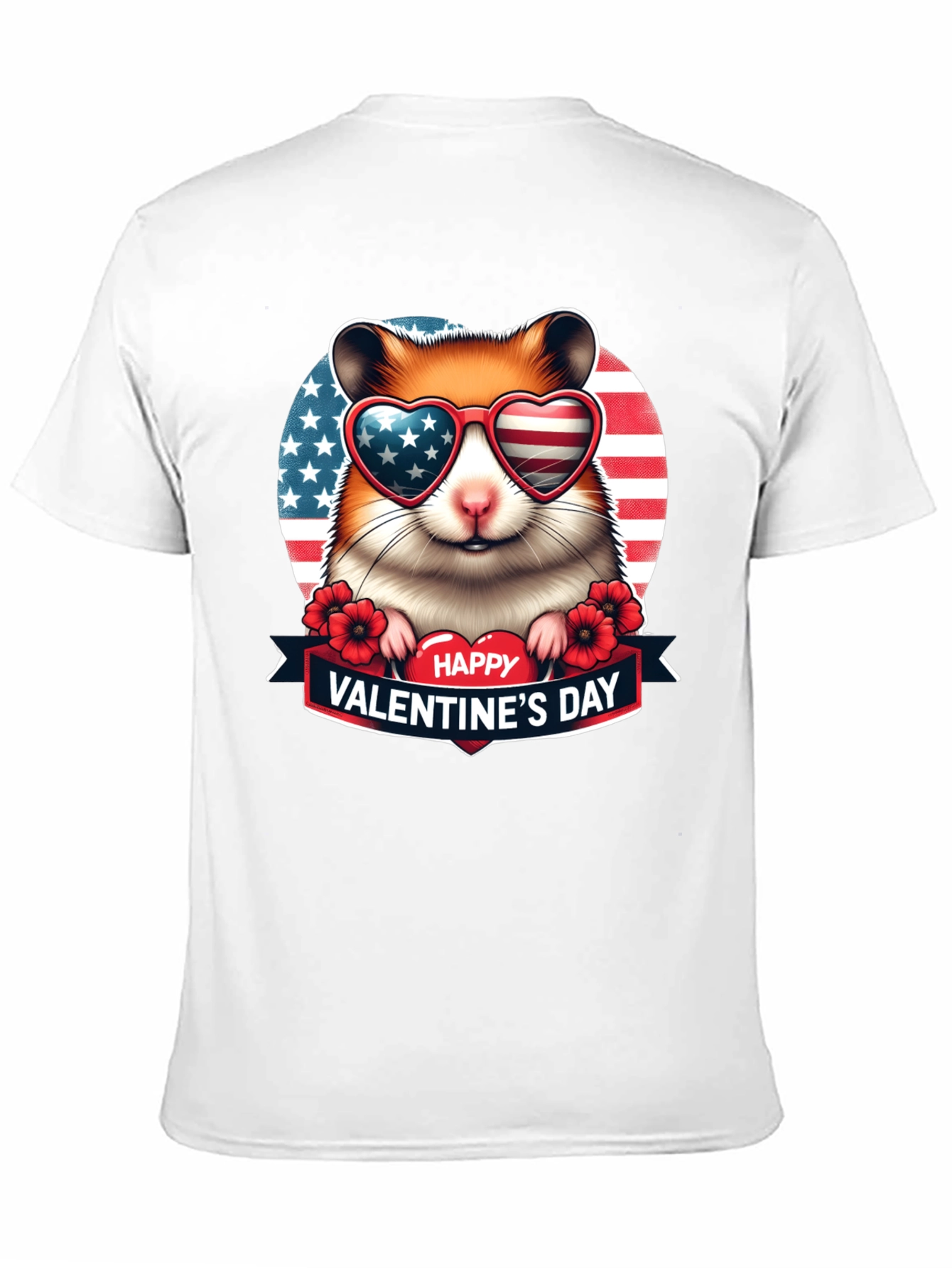 Patriotic Hamster Valentines Day T-Shirt