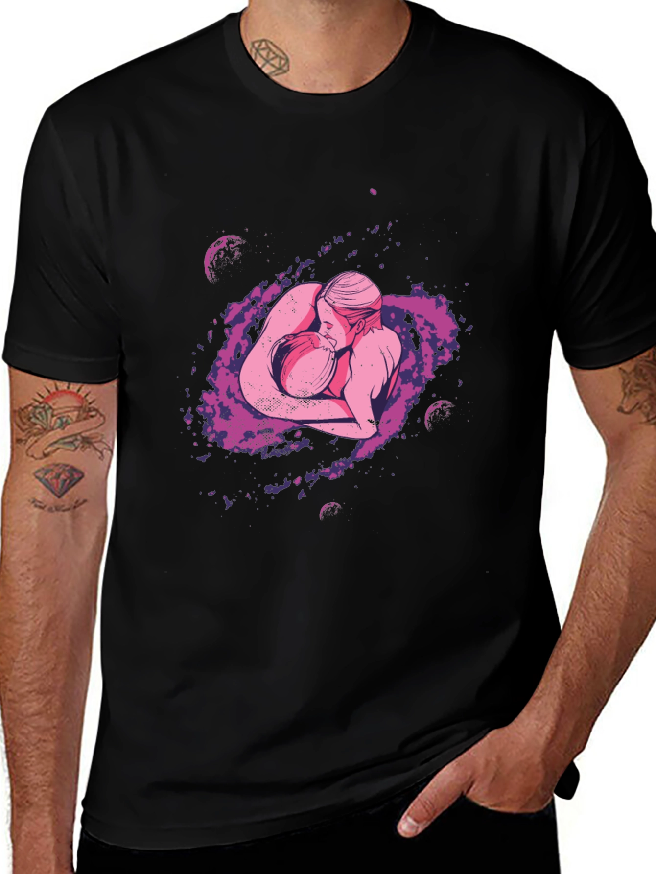 Cosmic Lovers Graphic Tee - Soft Cotton Blend