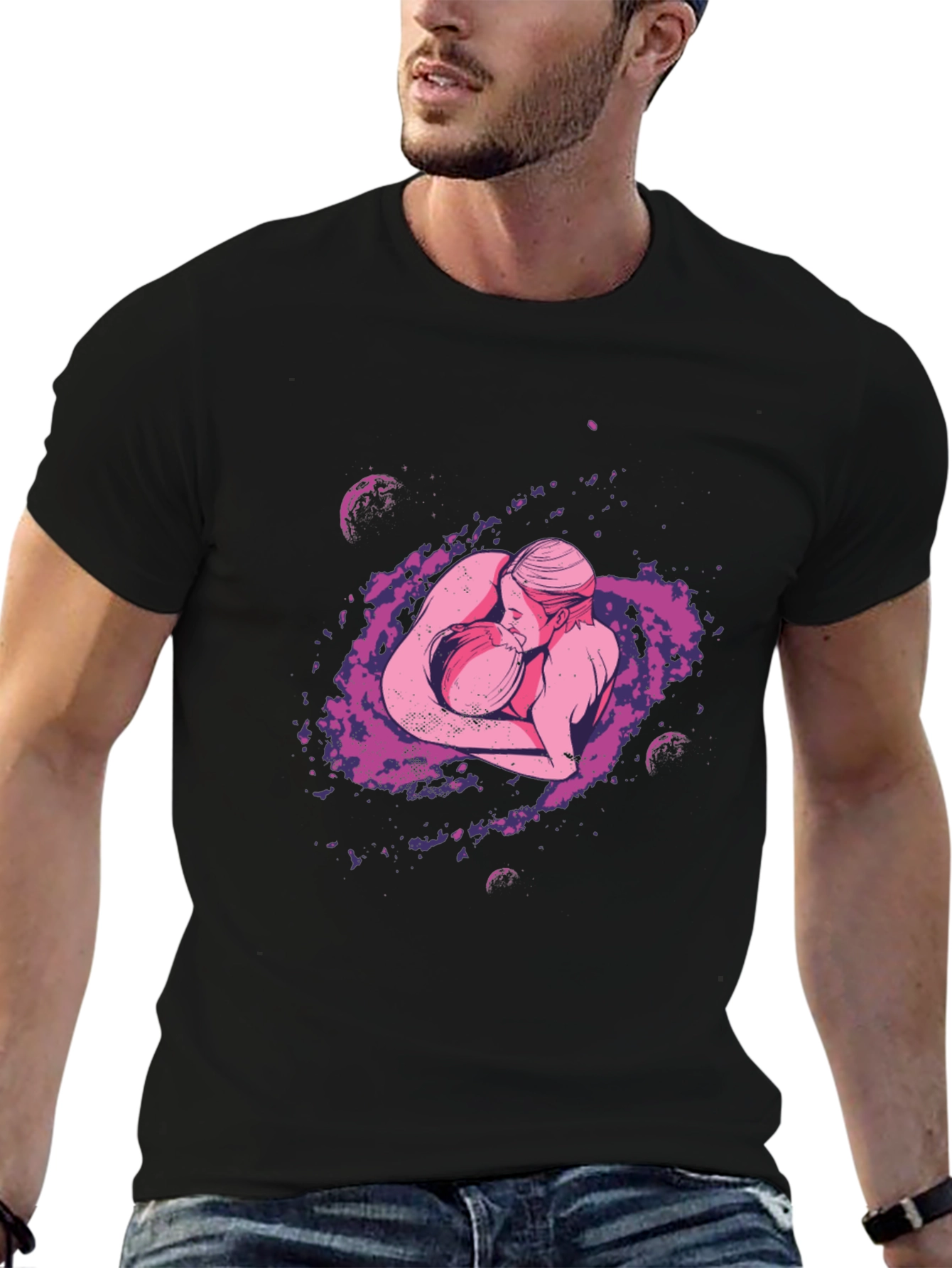 Cosmic Lovers Graphic Tee - Soft Cotton Blend