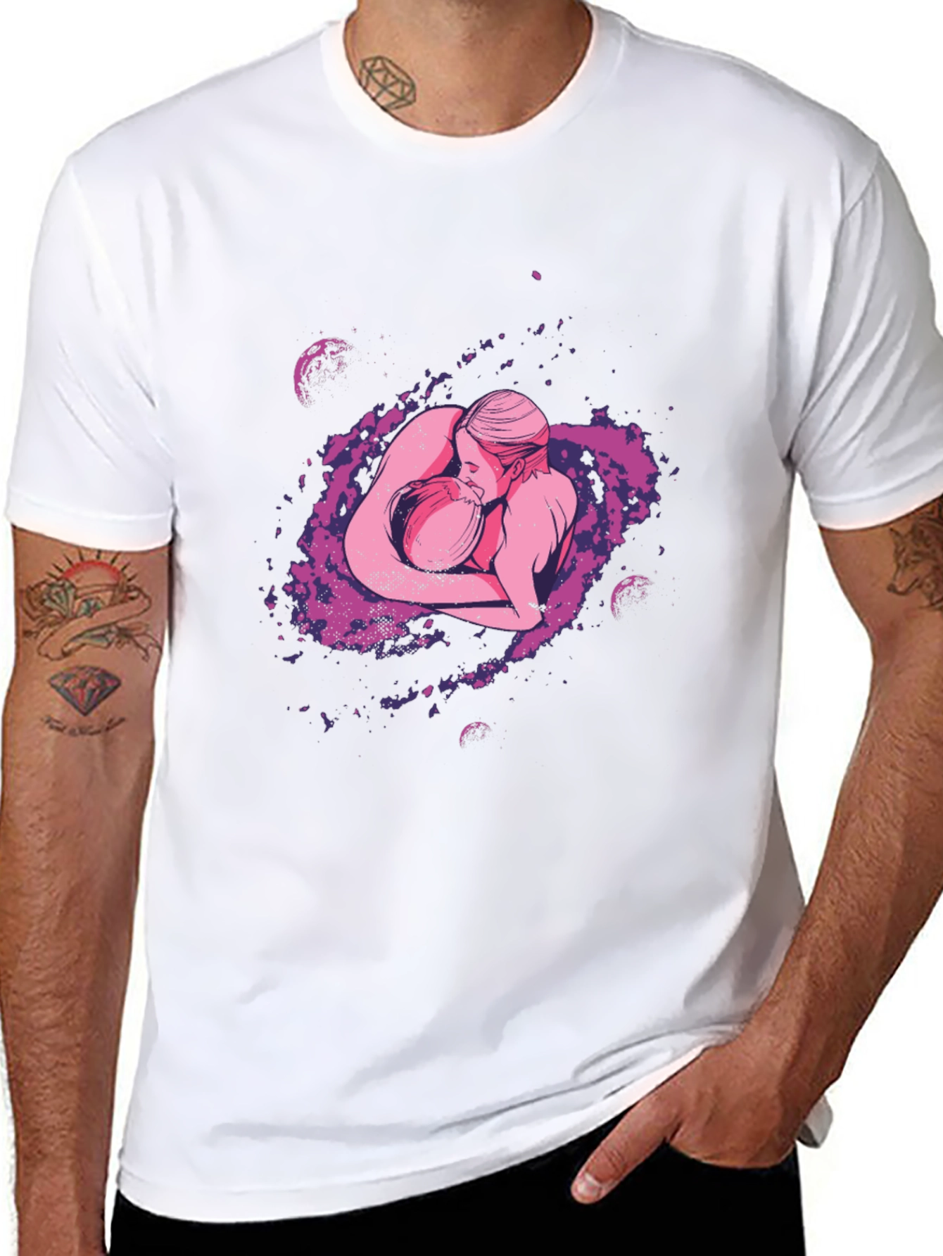 Cosmic Lovers Graphic Tee - Soft Cotton Blend