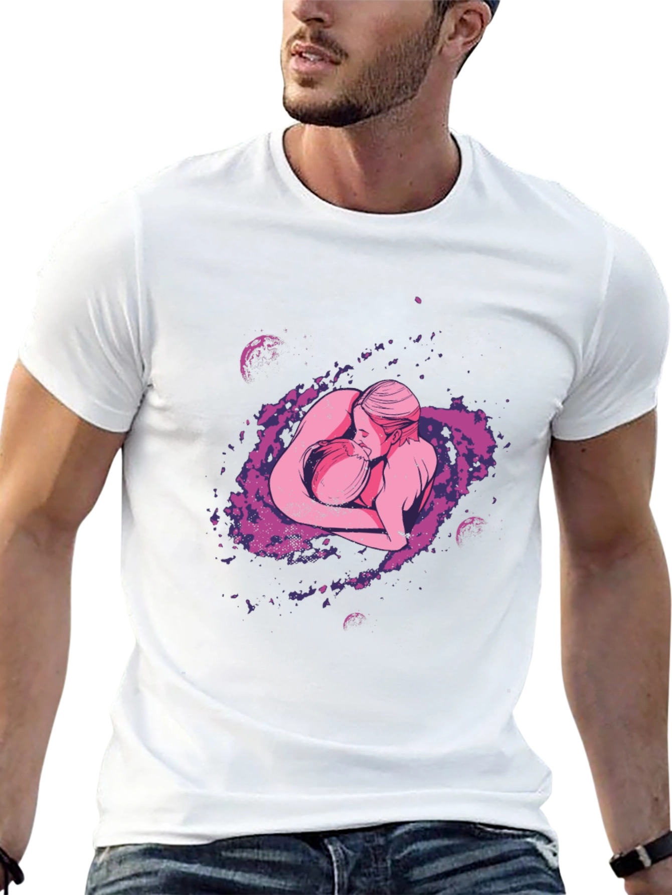Cosmic Lovers Graphic Tee - Soft Cotton Blend