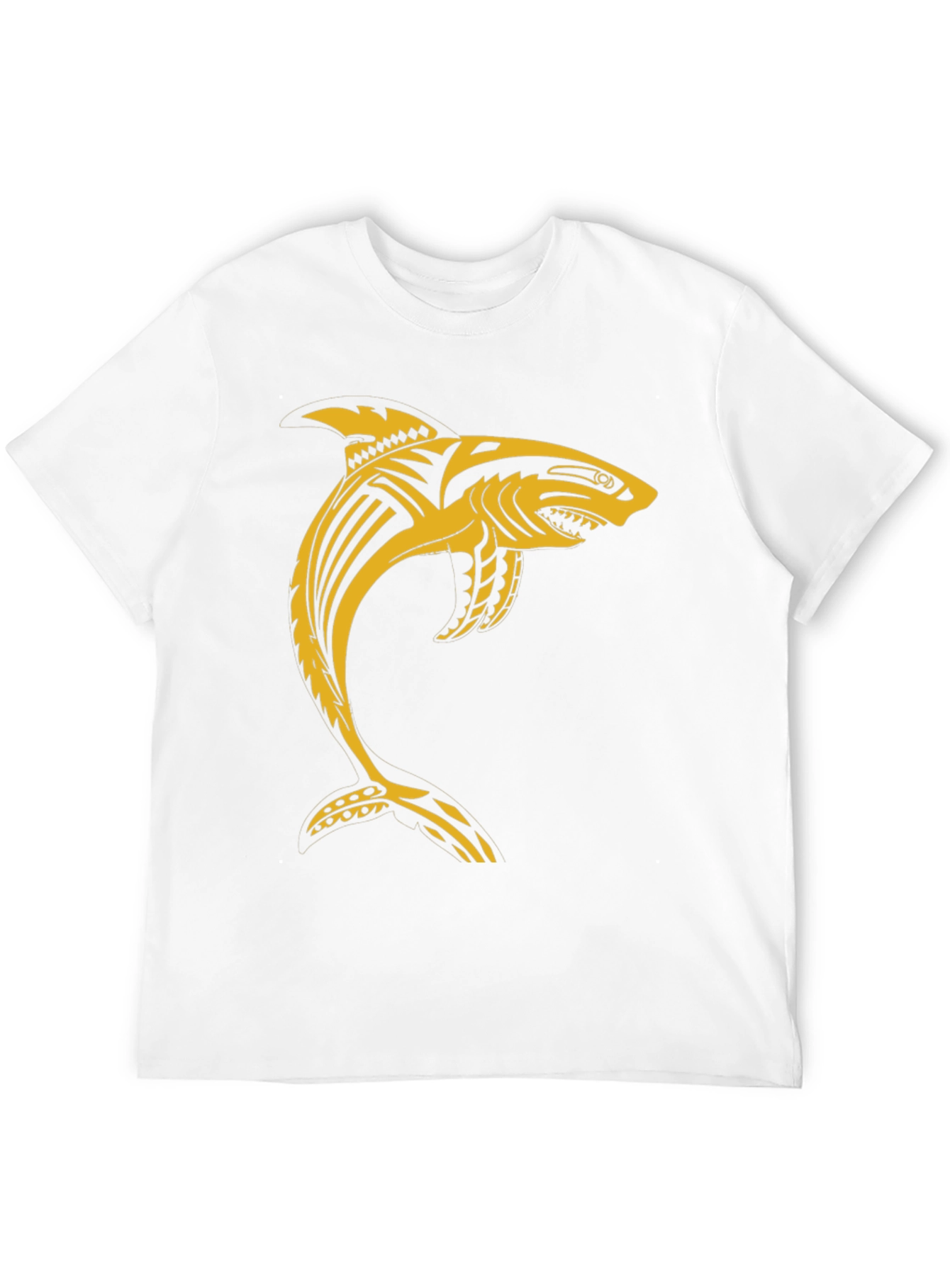 Tribal Shark Graphic T-Shirt - Black