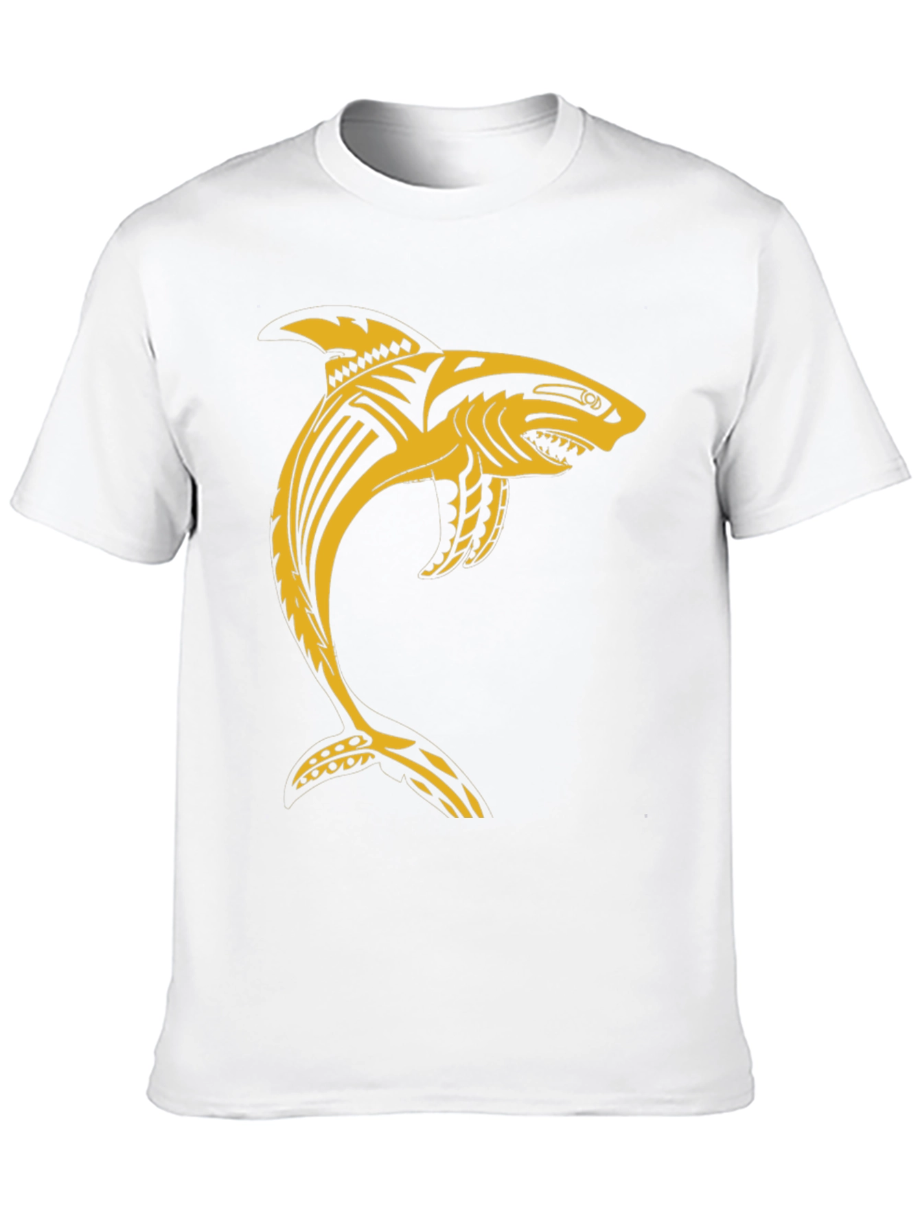 Tribal Shark Graphic T-Shirt - Black