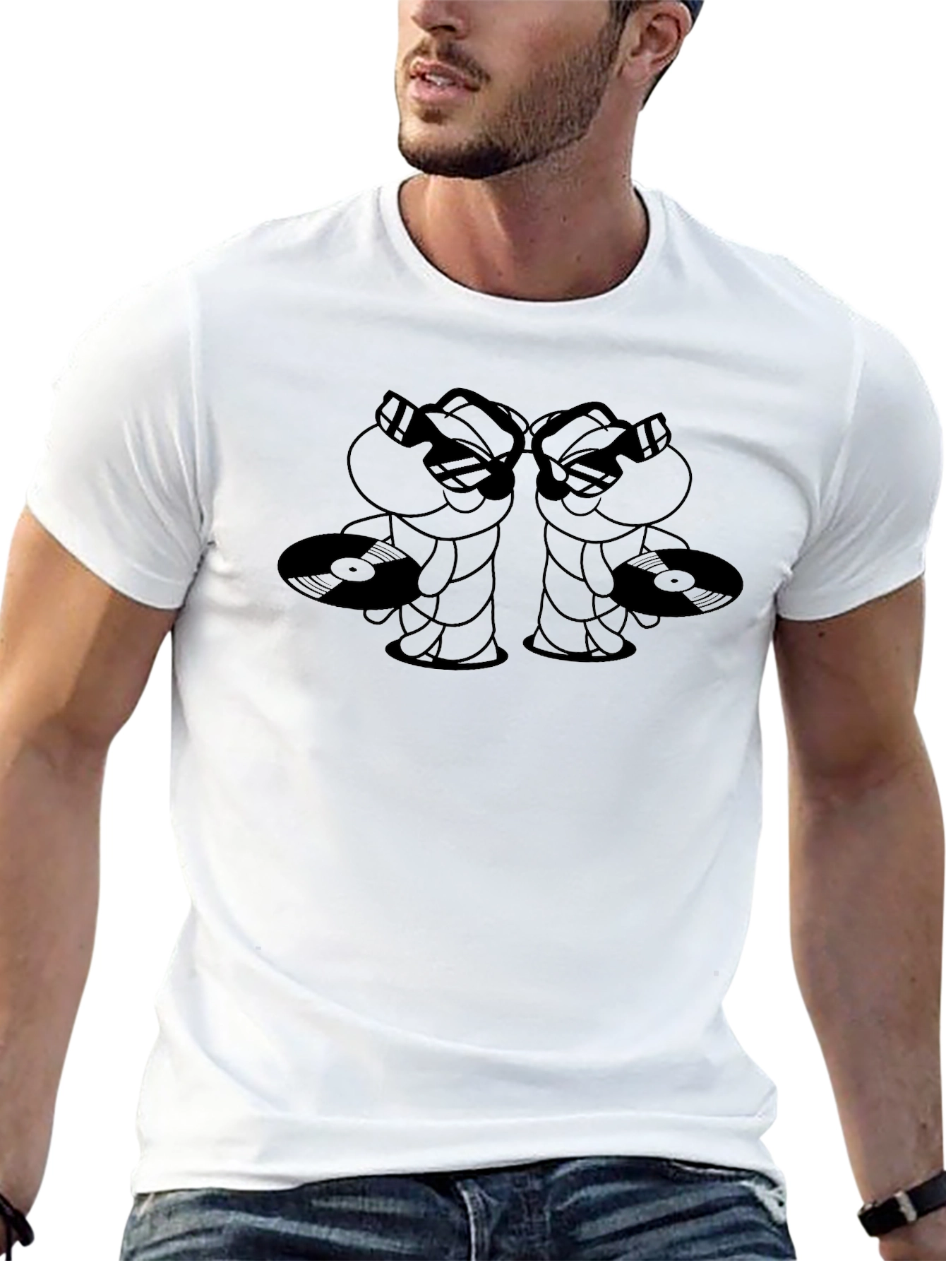DJ Frog Graphic Tee - Cool Black T-Shirt