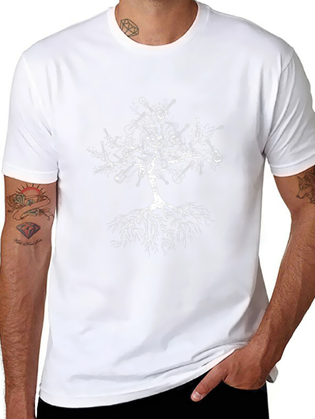 Guitar Tree Graphic Tee - Musicians Black T-Shirt